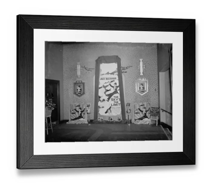 Framed Print : A display advertising the upcoming Jack Buchanan film at the Odeon cinema, Welling Framed Print : A display advertising the upcoming Jack Buchanan film at the Odeon cinema, Welling