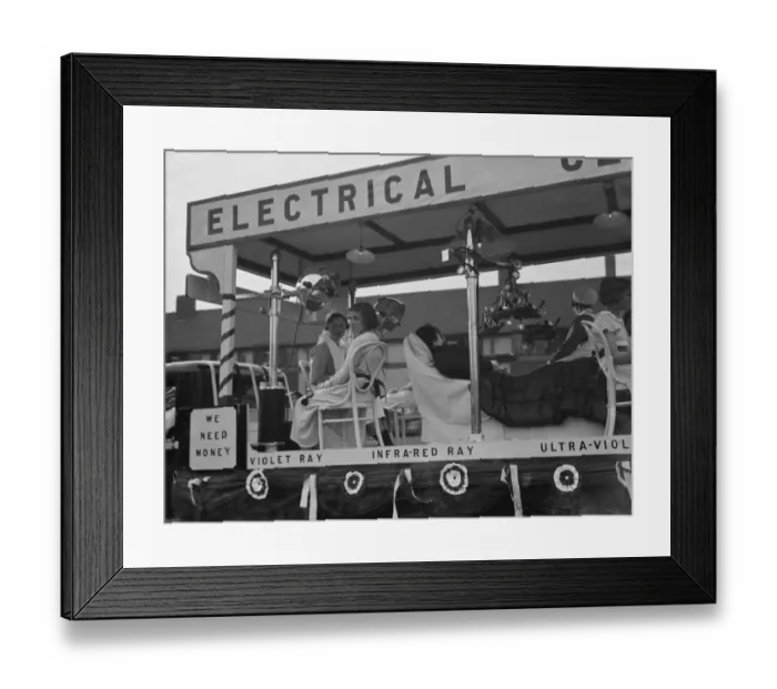 Framed Print : The Dartford Carnival. Electrical treatment ward. 1936 Framed Print : The Dartford Carnival. Electrical treatment ward. 1936