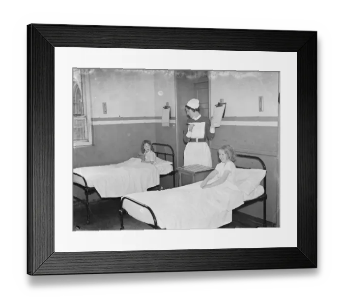Framed Print : Gravesend Hospital in Kent. Child patients. 1939 Framed Print : Gravesend Hospital in Kent. Child patients. 1939