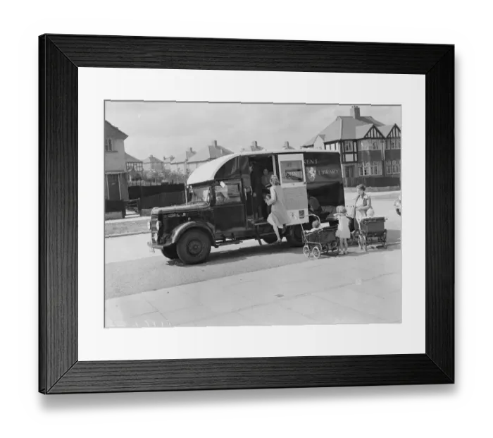 Framed Print : Visiting the Kent County mobile library. 1939 Framed Print : Visiting the Kent County mobile library. 1939