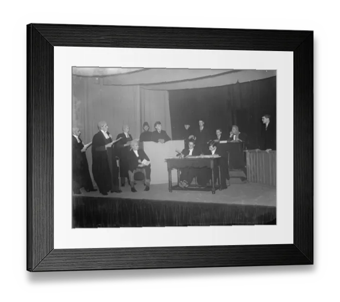 Framed Print : The pupils at Erith County School perform a mock trial. 1938 Framed Print : The pupils at Erith County School perform a mock trial. 1938