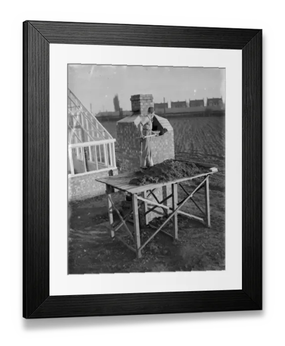 Framed Print : Soil sterilisation oven at the Swanley Horticultural College, Swanley, Kent. 1935 Framed Print : Soil sterilisation oven at the Swanley Horticultural College, Swanley, Kent. 1935