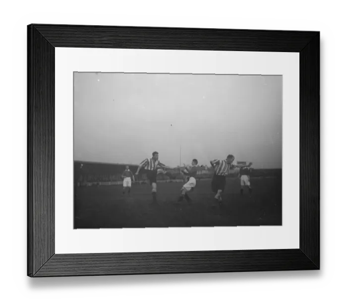 Framed Print : Dartford versus Charlton, football. Action on the pitch. 1937 Framed Print : Dartford versus Charlton, football. Action on the pitch. 1937