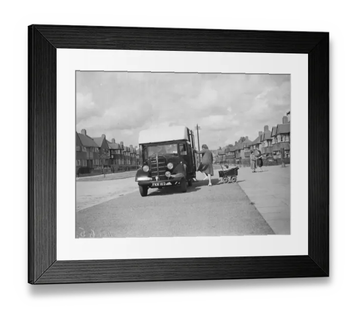 Framed Print : Visiting the Kent County mobile library. 1939 Framed Print : Visiting the Kent County mobile library. 1939