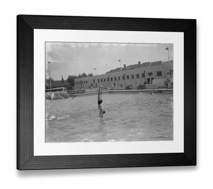 Framed Print : Diving at a swimming pool in Gravesend, Kent. 1939 Framed Print : Diving at a swimming pool in Gravesend, Kent. 1939