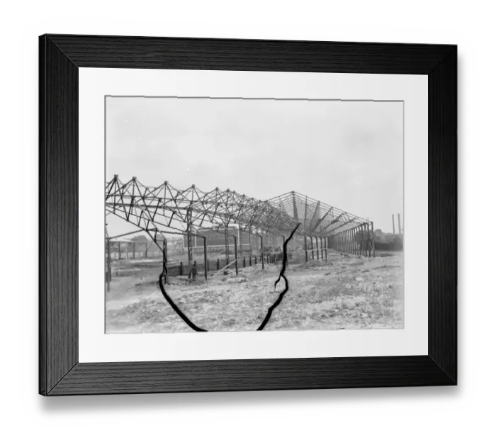 Framed Print : Work being done on the Crayford and Bexleyheath Greyhound Stadium in Kent, by builders Framed Print : Work being done on the Crayford and Bexleyheath Greyhound Stadium in Kent, by builders