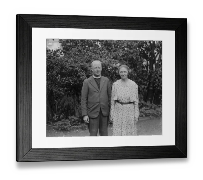 Framed Print : The Canon and Mrs Elliot in Dartford, Kent. 1939 Framed Print : The Canon and Mrs Elliot in Dartford, Kent. 1939