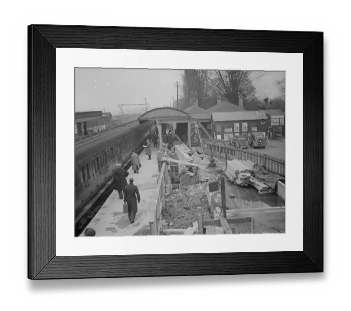 Framed Print : Redevelopment at Sidcup train station, Kent. 1938 Framed Print : Redevelopment at Sidcup train station, Kent. 1938