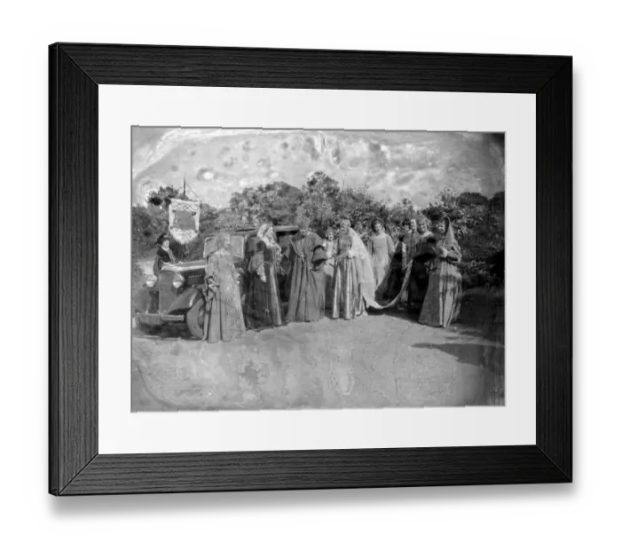 Framed Print : Miss C. Hall, Pagent, Kent Womens Institute, With Car. 1934