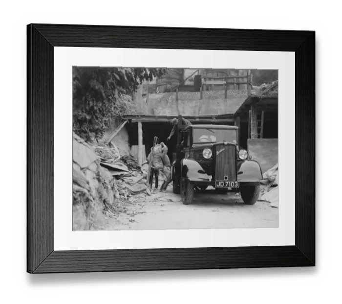 Framed Print : A Bedford truck being loaded up at the Lime Works in Dunton Green, Kent Framed Print : A Bedford truck being loaded up at the Lime Works in Dunton Green, Kent