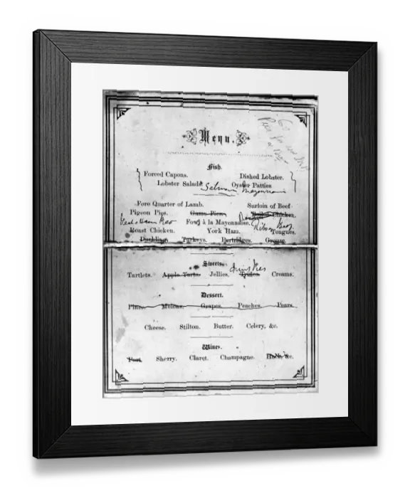 Framed Print : SOME MENU! Mr. A. Goord, last of a long association with the Chequers Inn of Dickens Framed Print : SOME MENU! Mr. A. Goord, last of a long association with the Chequers Inn of Dickens
