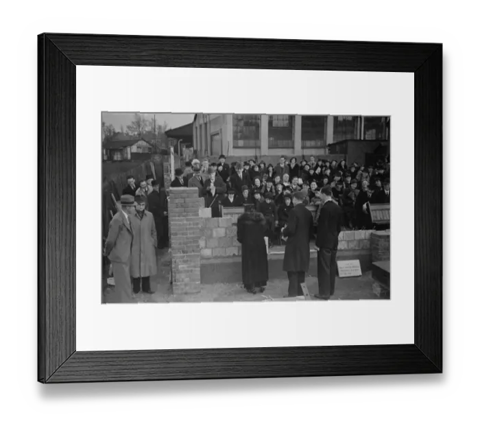 Framed Print : Sidcup Church Hall foundation stone laying. 1938 Framed Print : Sidcup Church Hall foundation stone laying. 1938