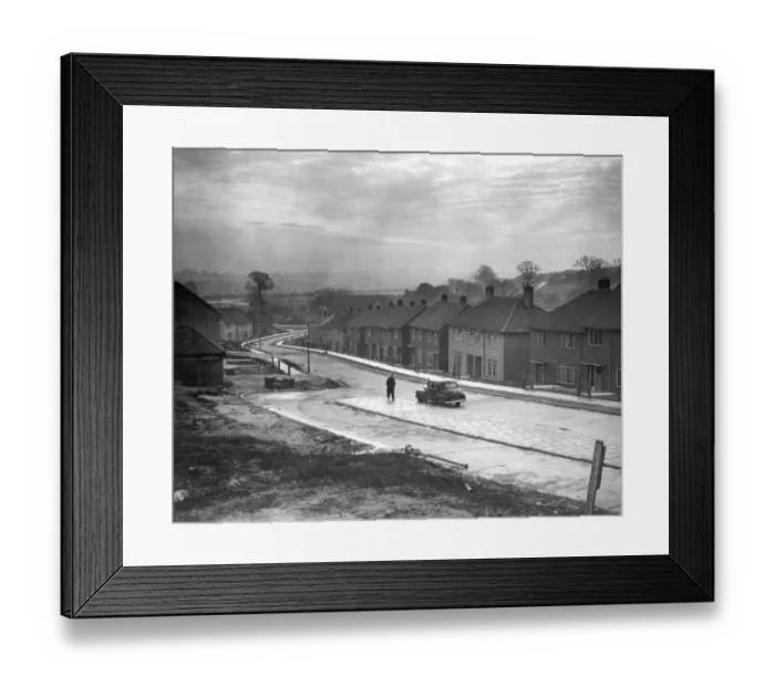 Framed Print : Two pictures on the L. C. C. housing estate at St Pauls Cray, Kent where houses where