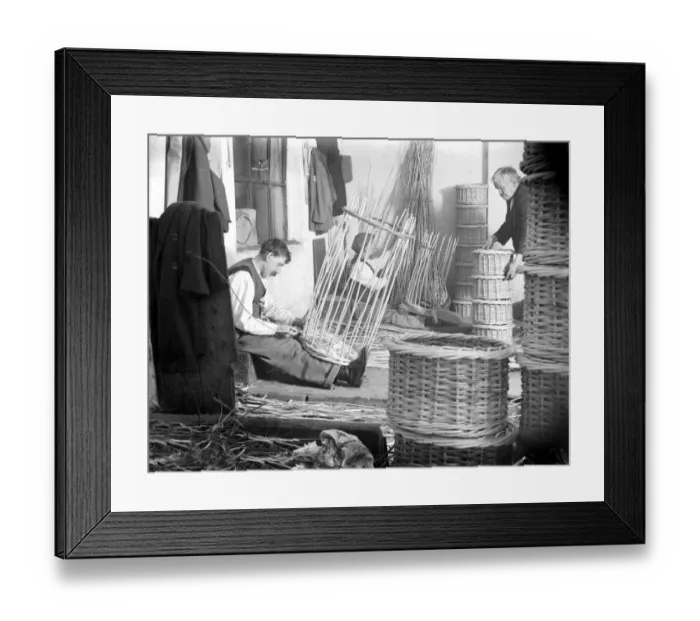 Framed Print : Basket makers at Swanley, Kent. 1936 Framed Print : Basket makers at Swanley, Kent. 1936