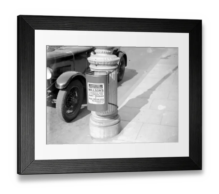 Framed Print : Litter Bin in Tonbridge, Kent. 1933 Framed Print : Litter Bin in Tonbridge, Kent. 1933