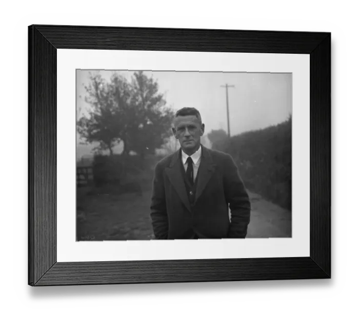 Framed Print : A local farmer from Charing, Kent, Mr A T Monck Mason. 1938 Framed Print : A local farmer from Charing, Kent, Mr A T Monck Mason. 1938