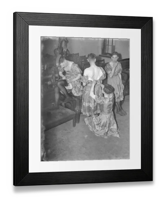 Framed Print : Home defence troops are left in drag as their Christmas charity performance was interrupted Framed Print : Home defence troops are left in drag as their Christmas charity performance was interrupted