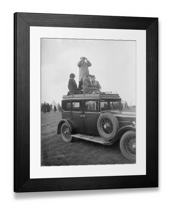 Framed Print : Spectators climb on to the roof of their car to get a good view of the R A Woolwich Framed Print : Spectators climb on to the roof of their car to get a good view of the R A Woolwich