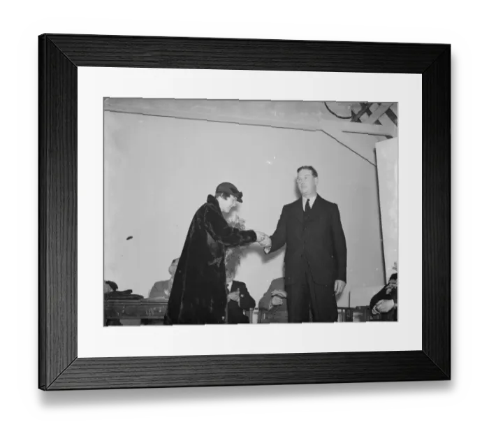 Framed Print : The opening of the new Parish Hall in Farningham, Kent. Miss Jessica Albery handing Framed Print : The opening of the new Parish Hall in Farningham, Kent. Miss Jessica Albery handing