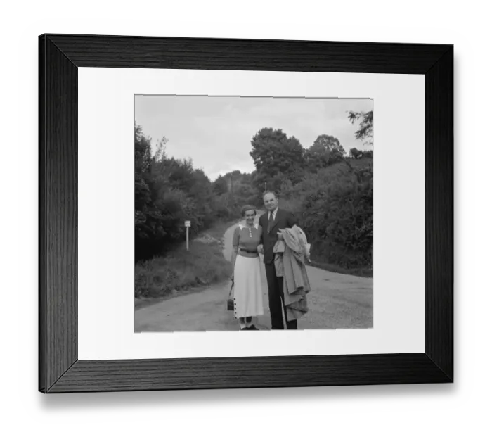 Framed Print : Mr John Topham and Miss Haken pose for a picture. 1936 Framed Print : Mr John Topham and Miss Haken pose for a picture. 1936