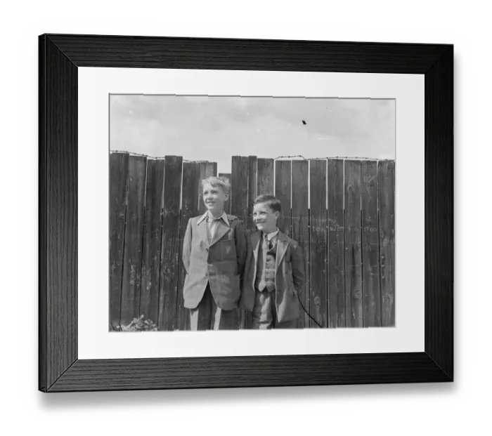 Framed Print : Alan Brigden and John Huddins, the two boys who were rescued from Dartford Lake, Kent Framed Print : Alan Brigden and John Huddins, the two boys who were rescued from Dartford Lake, Kent