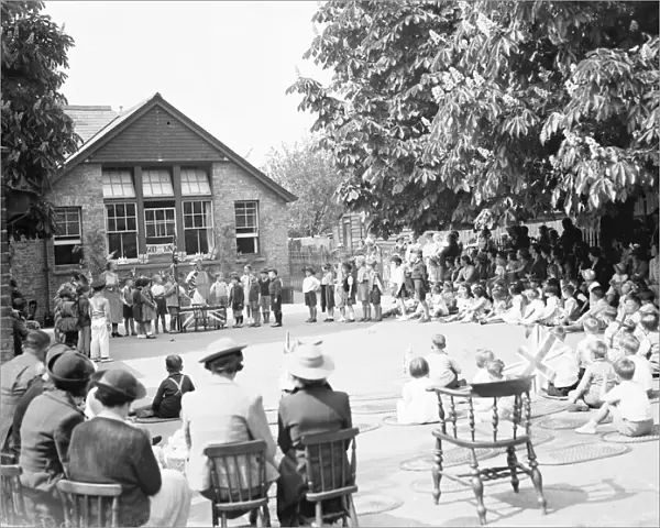 An Empire Day display at Dorset Road School in Mottingham, Kent. 24 May 1939