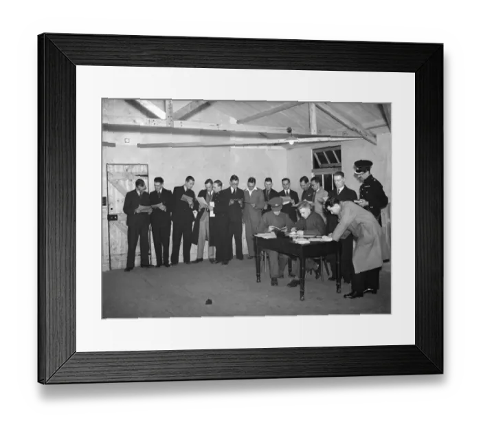 Framed Print : Territorial Army recruiting week at Sidcup, Kent. ( signing on ). March 1938 Framed Print : Territorial Army recruiting week at Sidcup, Kent. ( signing on ). March 1938