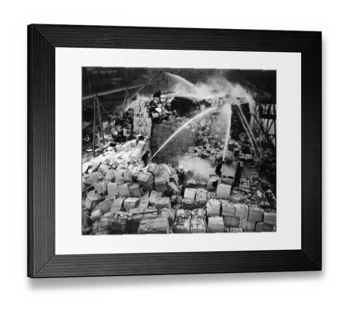 Framed Print : Fire at the Darford Paper Mills in Kent which burnt for three days - 3 March 1949 Framed Print : Fire at the Darford Paper Mills in Kent which burnt for three days - 3 March 1949