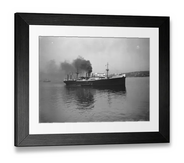 Framed Print : The SS Pacific Shipper passes Gravesend with a list to port and a Lockheed Hudson Framed Print : The SS Pacific Shipper passes Gravesend with a list to port and a Lockheed Hudson