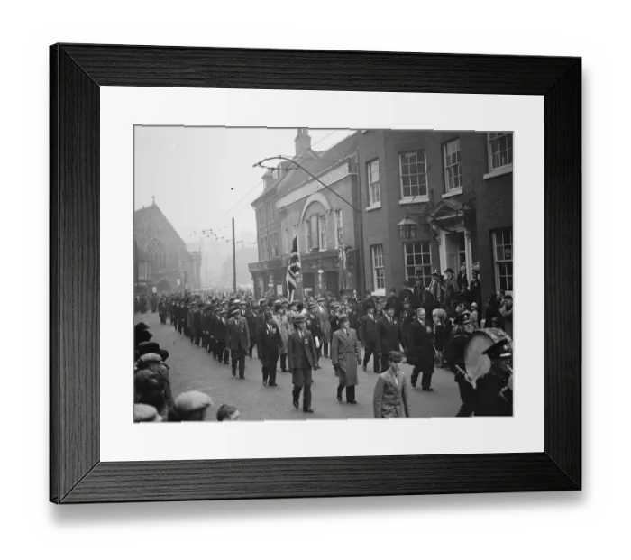 Framed Print : The procession during the Dartford Armistice memorial service. 1937 Framed Print : The procession during the Dartford Armistice memorial service. 1937