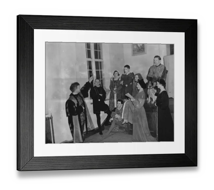Framed Print : A performance of the comedy Lucrezia Bogias Little Party at Sidcup Central School Framed Print : A performance of the comedy Lucrezia Bogias Little Party at Sidcup Central School