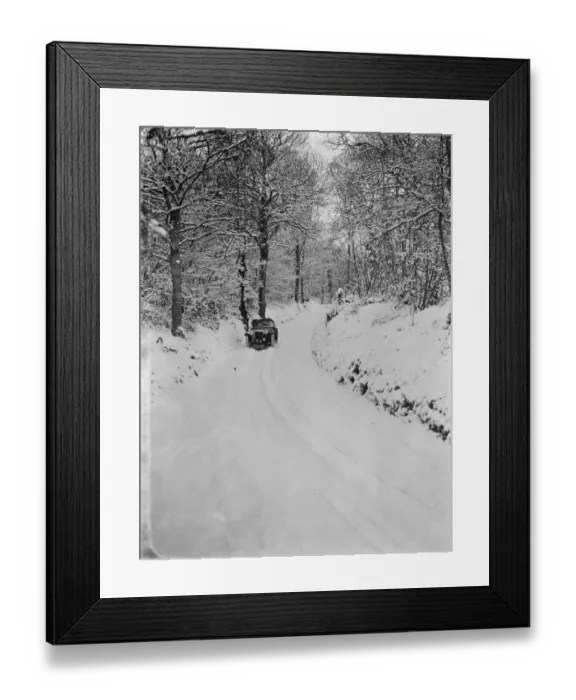 Framed Print : Roads covered in snow in Kingsdown, Kent. 1938 Framed Print : Roads covered in snow in Kingsdown, Kent. 1938