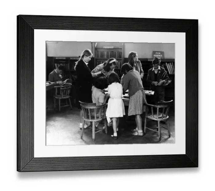 Framed Print : Children in Gillingham library in Kent 4th July 1949