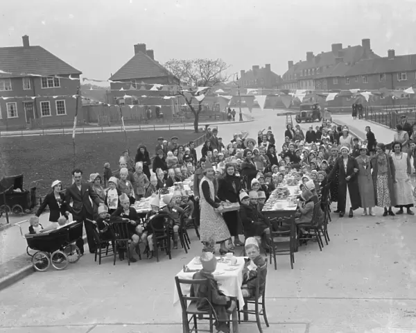 Coronation teas in Mottingham. 15 May 1937