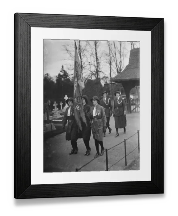 Framed Print : Girl Guides at church parade in Chislehurst, Kent. 1936