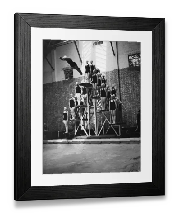 Framed Print : Bergman Osterberg College of Physical Education in Dartford, Kent. Girls dive Framed Print : Bergman Osterberg College of Physical Education in Dartford, Kent. Girls dive