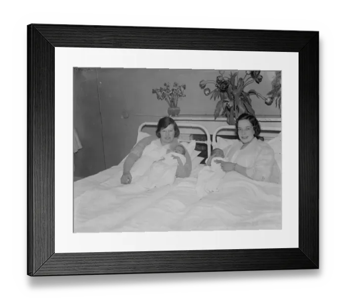 Framed Print : Proud Mums hold their Leap Year babies at Erith Maternity Hospital. 1936 Framed Print : Proud Mums hold their Leap Year babies at Erith Maternity Hospital. 1936