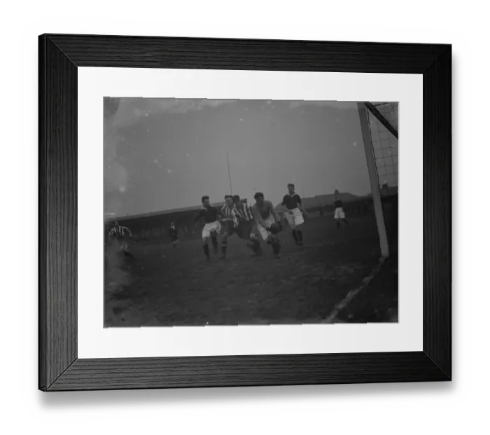 Framed Print : Football match; Dartford versus Bexleyheath. Action in the goalmouth