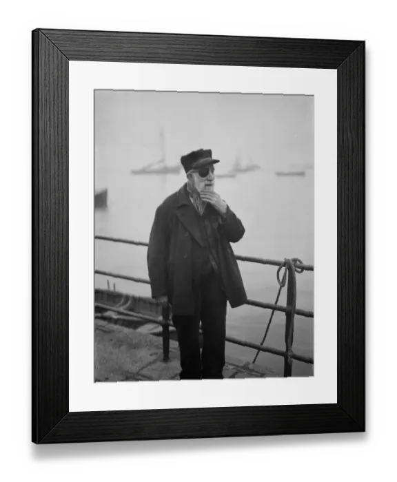Framed Print : Mr L M Allen of Gravesend strokes his beard in a pose. 1938 Framed Print : Mr L M Allen of Gravesend strokes his beard in a pose. 1938