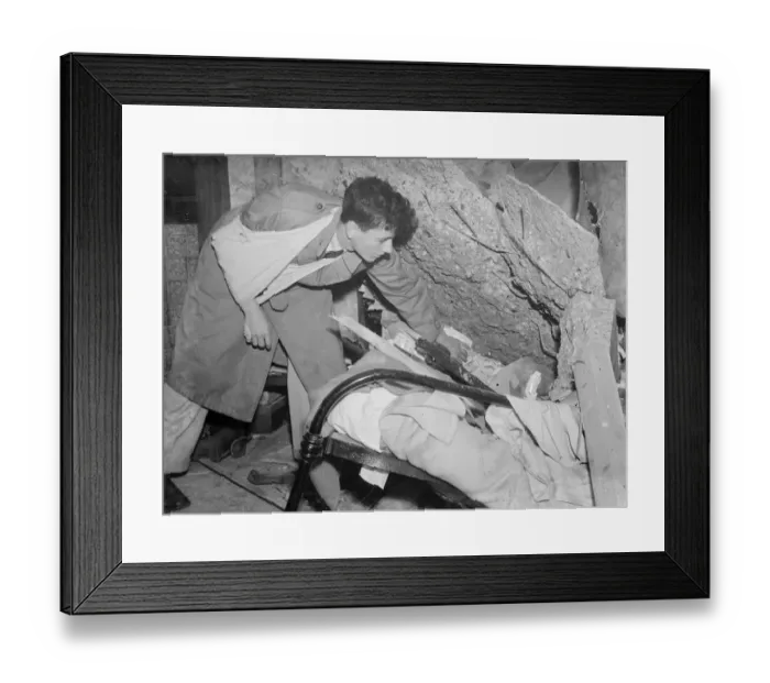 Framed Print : 9 November 1940 Lucky escape after a collapsed ceiling crushed the bed during bomb Framed Print : 9 November 1940 Lucky escape after a collapsed ceiling crushed the bed during bomb