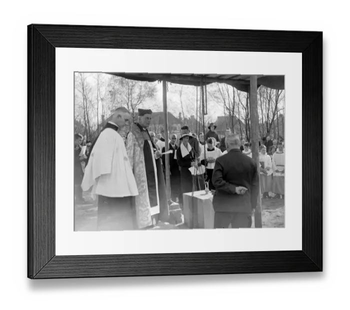 Framed Print : Laying the foundation stone at St Frances Church, Petts Wood, Kent. 1934