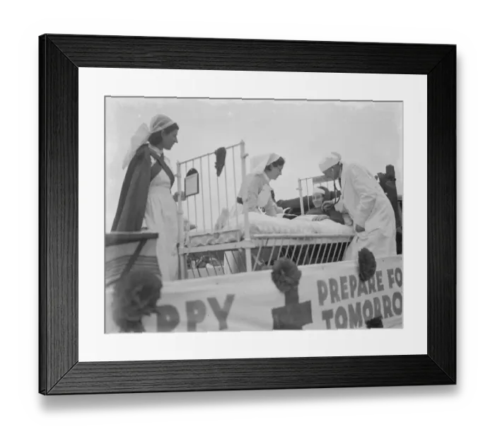 Framed Print : The Gillingham Carnival in Kent. A nurses float. 1939 Framed Print : The Gillingham Carnival in Kent. A nurses float. 1939