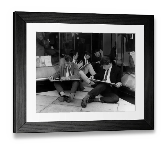 Framed Print : This sit down did not carry a protest - the boys are students taking advantage of Framed Print : This sit down did not carry a protest - the boys are students taking advantage of