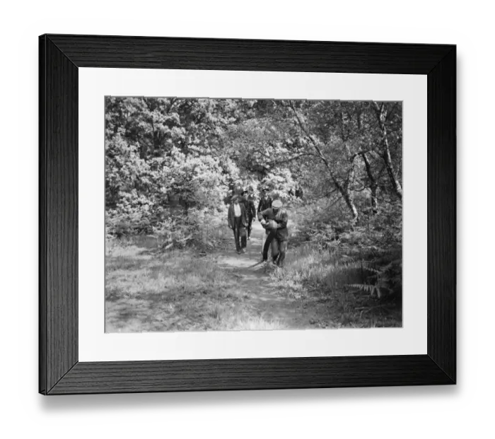 Framed Print : Firemen attempt to put out a fire on Chislehurst Common, Kent. 1939 Framed Print : Firemen attempt to put out a fire on Chislehurst Common, Kent. 1939