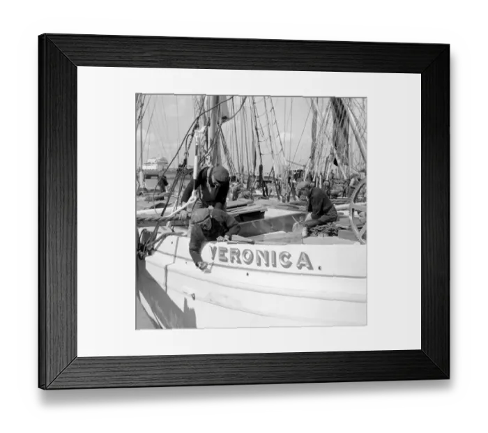 Framed Print : Barge race preparations on the River Thames off Greenhithe, Kent. 24 May 1958 Framed Print : Barge race preparations on the River Thames off Greenhithe, Kent. 24 May 1958
