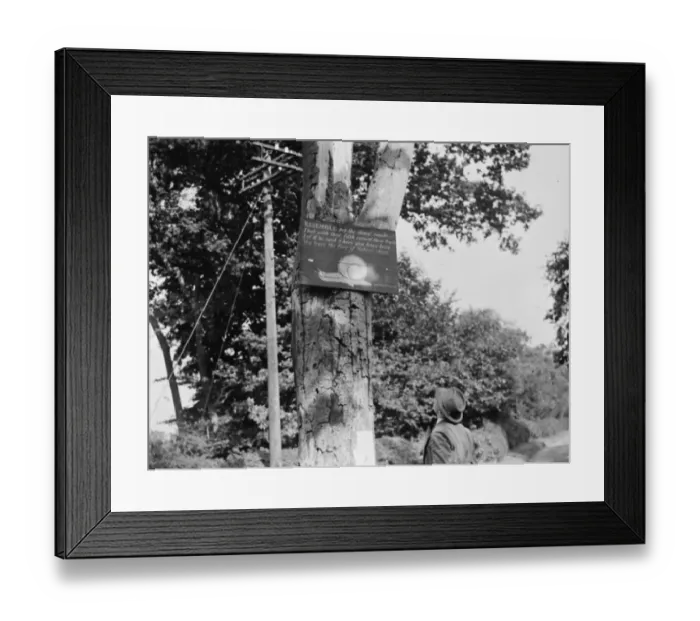 Framed Print : An old snail sign in Eynsford, Kent. 1936 Framed Print : An old snail sign in Eynsford, Kent. 1936