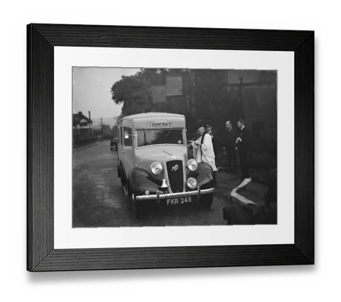 Framed Print : The vicar of Farningham, Kent, dedicates a St Johns Ambulance. 1939 Framed Print : The vicar of Farningham, Kent, dedicates a St Johns Ambulance. 1939