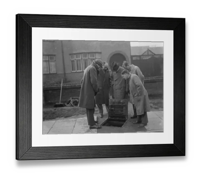 Framed Print : New sewer system in Crayford, Kent. 1937 Framed Print : New sewer system in Crayford, Kent. 1937