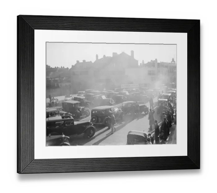 Framed Print : The Dartford Carnival. Carnival goers cars parked near the procession Framed Print : The Dartford Carnival. Carnival goers cars parked near the procession