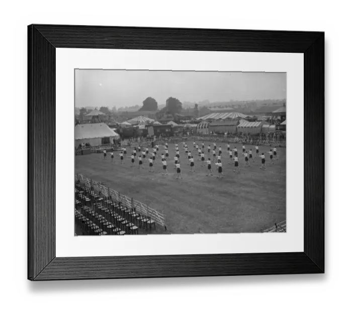 Framed Print : Children from Dartford Technical College in Kent perform a drill display in the main Framed Print : Children from Dartford Technical College in Kent perform a drill display in the main